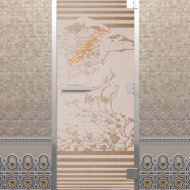 Дверь стеклянная DoorWood Хамам «Япония» сатин, 1900х700 мм