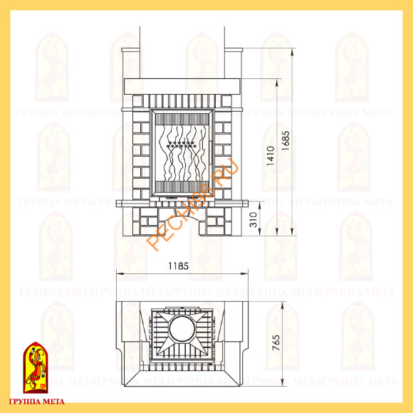 Облицовка для камина Мета Жезл 840 Облицовка для камина Мета Жезл 840