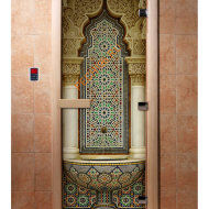 Дверь стеклянная DoorWood с фотопечатью «Арабская арка»