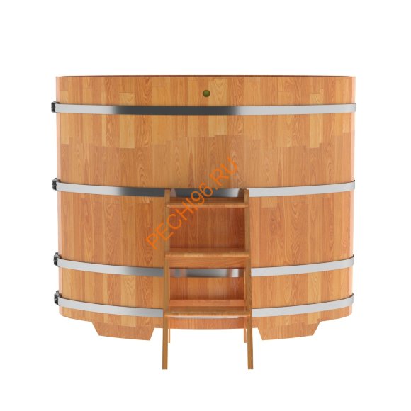 Купель для бани BentWood овальная из сращённой лиственницы, 0,92х1,66 м
