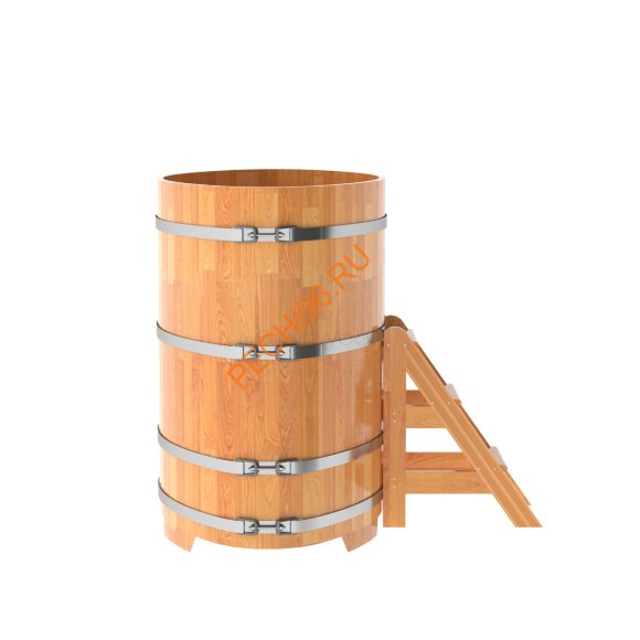 Купель для бани BentWood овальная из сращённой лиственницы, 0,92х1,66 м