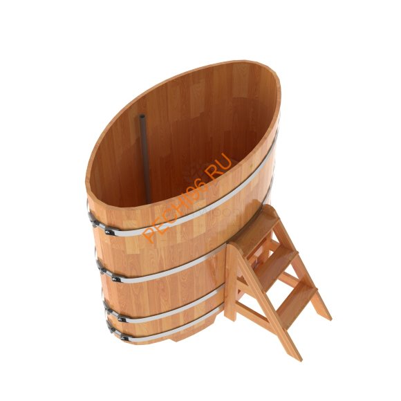 Купель для бани BentWood овальная из сращённой лиственницы, 0,92х1,66 м
