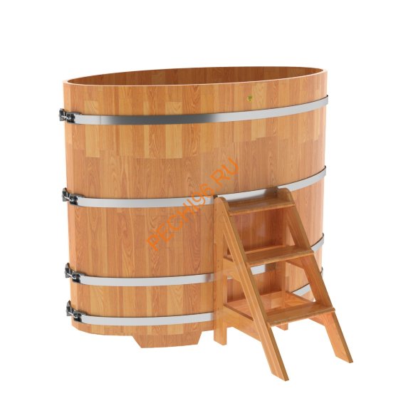 Купель для бани BentWood овальная из сращённой лиственницы, 0,92х1,66 м