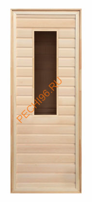 Дверь «Липа» прямоугольное стекло коробка 1900х700 мм, осина