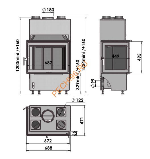 Каминная топка CHAZELLES Cloud 70 L VAG