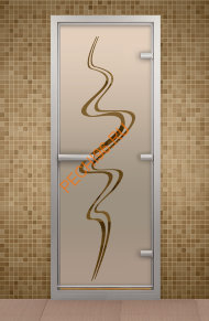 Дверь стеклянная ALDO «Вихрь» коробка алюминий с порогом