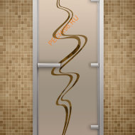 Дверь стеклянная ALDO «Вихрь» коробка алюминий с порогом