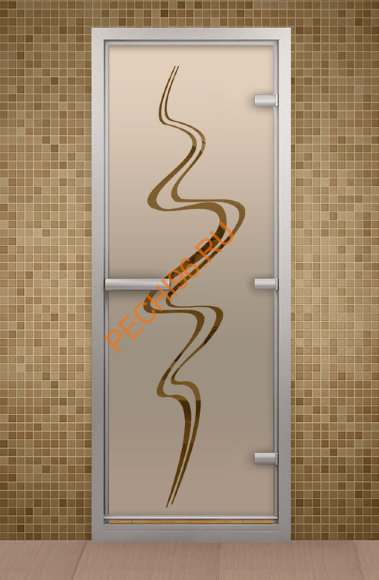 Дверь стеклянная ALDO «Вихрь» коробка алюминий с порогом