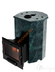 Печь банная Сибирь Дубрава-20 в облицовке круглая/змеевик