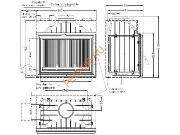 Каминная топка Hergom H 03/80 Turbo