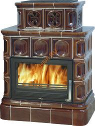 Печь-камин ABX Karelie кафельный цоколь стальная вставка 17кВт (ТО 10кВт)