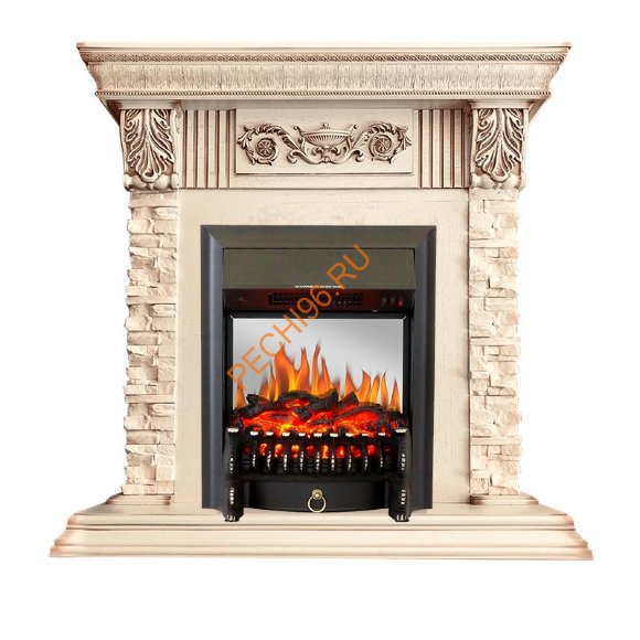 Электрокамин Royal Flame Luxemburg слоновая кость с очагом Fobos FX M