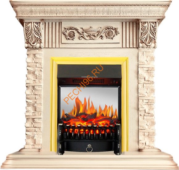 Электрокамин Royal Flame Luxemburg слоновая кость с очагом Fobos FX M