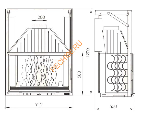 Каминная топка Мета Камилла 900П Каминная топка Мета Камилла 900П