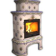 Печь-камин КимрПечь Прованс центральный двухъярусный Луг с дровником