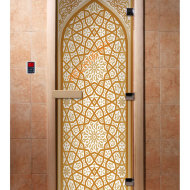 Дверь стеклянная DoorWood с фотопечатью «Золотой орнамент»