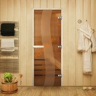 Дверь стеклянная Арта Креатив Волна, осина