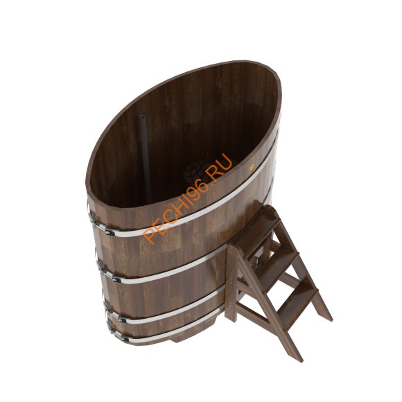 Купель для бани BentWood овальная из сращённой морёной лиственницы, 0,92х1,66 м