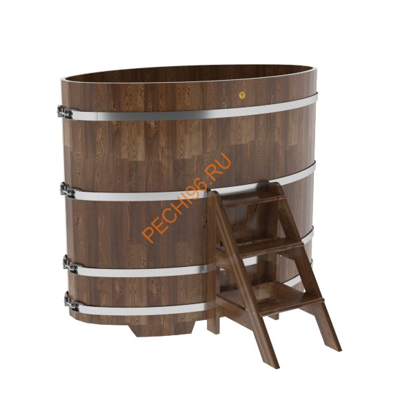 Купель для бани BentWood овальная из сращённой морёной лиственницы, 0,92х1,66 м