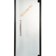 Дверь стеклянная Grandis GS 7х21-M1-S-Bl коробка алюминий Diamond Black, ручка Термоясень