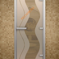 Дверь стеклянная ALDO «Муара» коробка алюминий с порогом