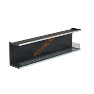 Биокамин фронтальный 2000х500х300 мм, стекло тонированное, рамка нержавейка