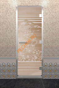 Дверь стеклянная DoorWood Хамам «Япония» прозрачная, 1900х700 мм