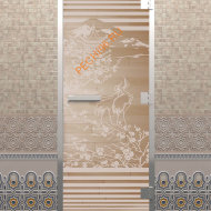 Дверь стеклянная DoorWood Хамам «Япония» прозрачная, 1900х700 мм