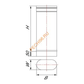 Труба ВУЛКАН VOR L1000 овал 100х200 мм по узкой стороне
