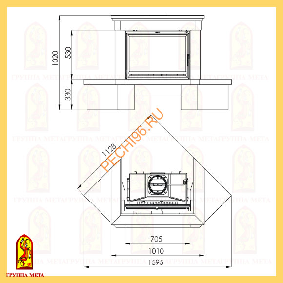 Облицовка для камина Мета Эльзас 700 Облицовка для камина Мета Эльзас 700