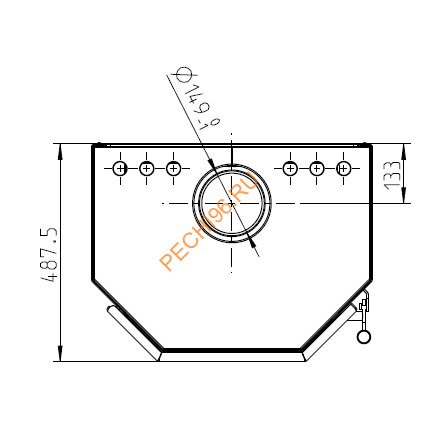Стальная печь-камин Thorma FRANKFURT серая