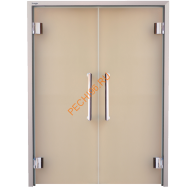 Двери стеклянные двустворчатые Grandis GS 13х20-M-Н-Br