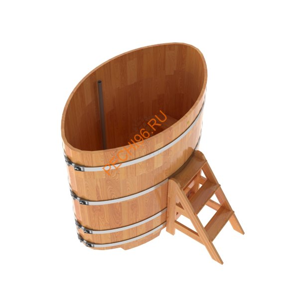 Купель для бани BentWood овальная из сращённой лиственницы, 1,02х1,68 м