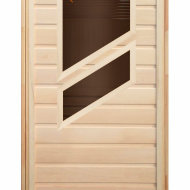 Дверь «Липа» с 2-мя косыми стеклами коробка 1900х700 мм, осина