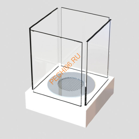 Биокамин Rosso White, прозрачное стекло