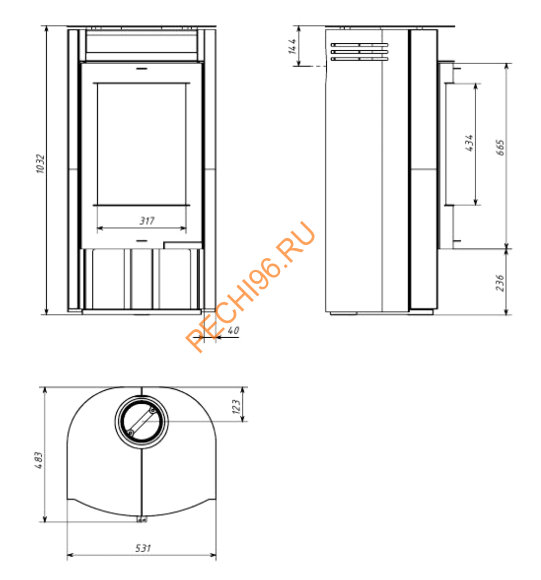 Печь-камин Мета-Бел Basis