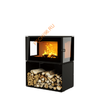 Печь-камин АСТОВ КУБ 3С 800 на дровнике