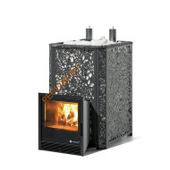 Печь банная ИзиСтим Ялта 35 К Хохлома черная