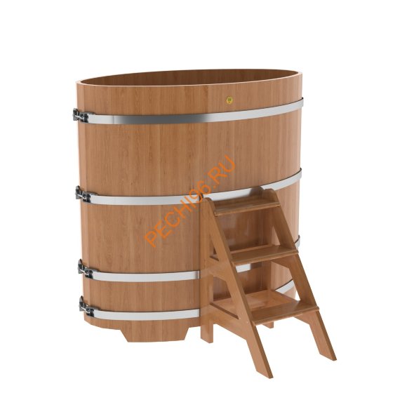 Купель для бани BentWood овальная из дуба Премиум, 0,80х1,42 м