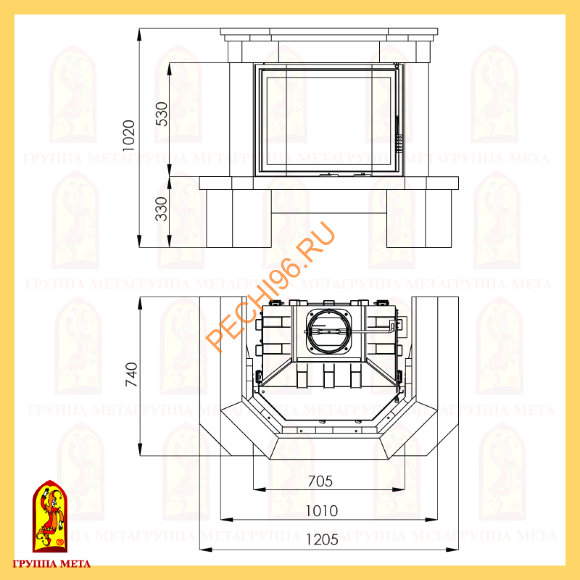 Облицовка для камина Мета Малага 700 Облицовка для камина Мета Малага 700