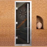 Дверь в хамам стеклянная Арта Премьер Арт 60G Восток, коробка алюминий с порогом