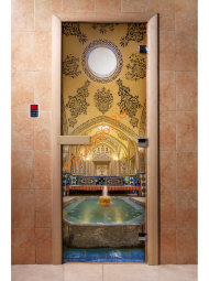 Дверь стеклянная DoorWood с фотопечатью «Фонтан»