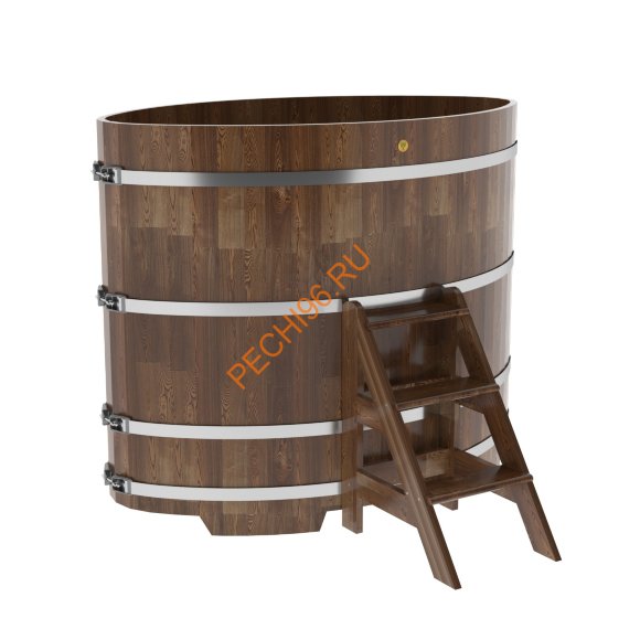 Купель для бани BentWood овальная из сращённой морёной лиственницы, 1,02х1,68 м