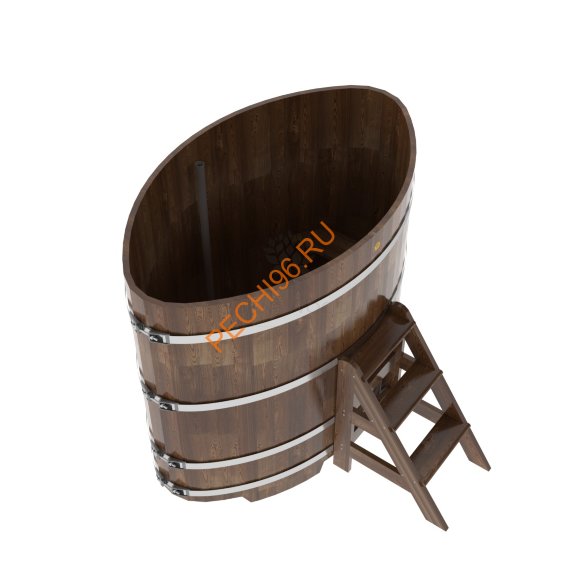 Купель для бани BentWood овальная из сращённой морёной лиственницы, 1,02х1,68 м