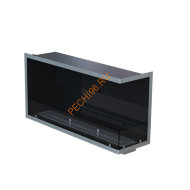 Биокамин угловой 1100х500х300 мм, стемалит, стекло тонированное, рамка нержавейка