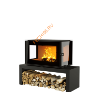 Печь-камин АСТОВ КУБ 3С 800 на подиуме