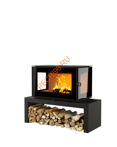 Печь-камин АСТОВ КУБ 3С 800 на подиуме