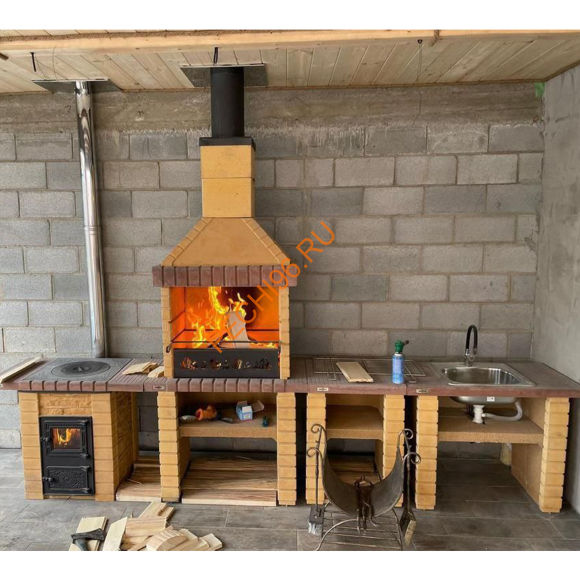 Печь-барбекю Принц песочный