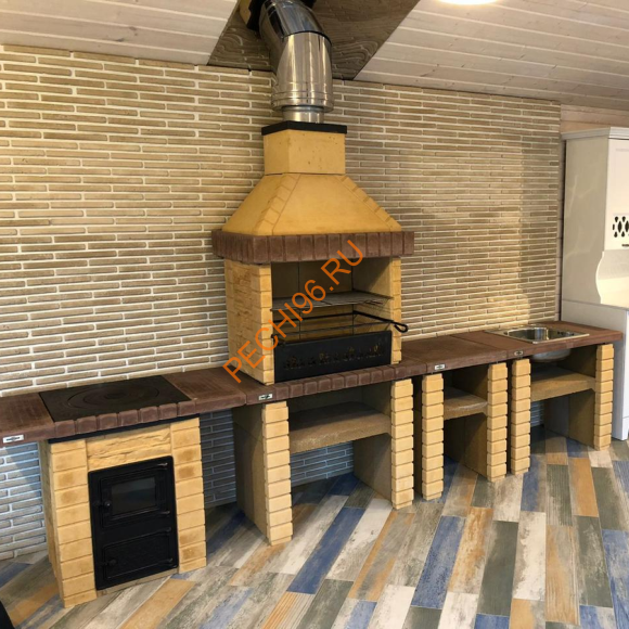 Печь-барбекю Принц песочный