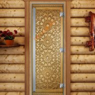 Дверь стеклянная DoorWood «Престиж», 700х1900мм, с фотопечатью «Ажур»